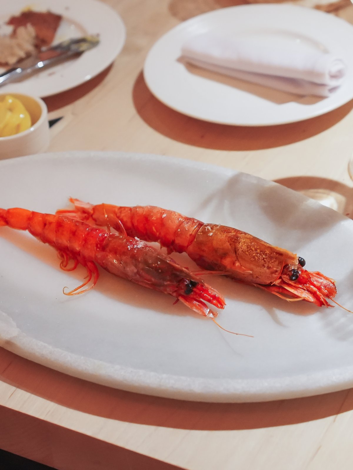 Carabinero — Flat grilled Spanish red prawn.
